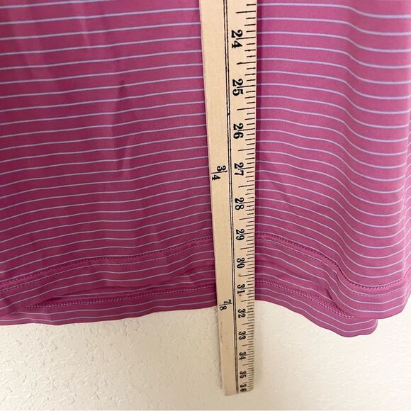 Peter Millar Summer Comfort Golf Polo Shirt Men’s Size M Pink Purple Striped - Picture 2 of 5